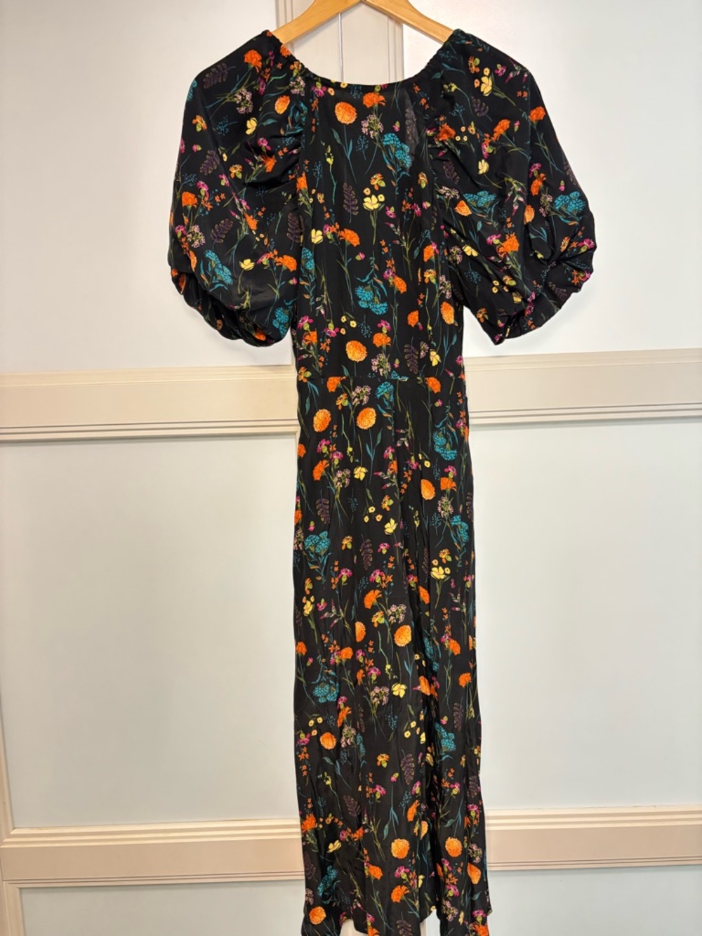 A New Day Cottagecore Floral Dress Puff Sleeve Midi Dress